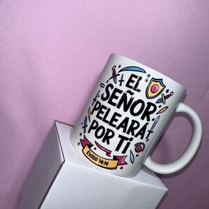 Inspirational White Mug with Colorful Design